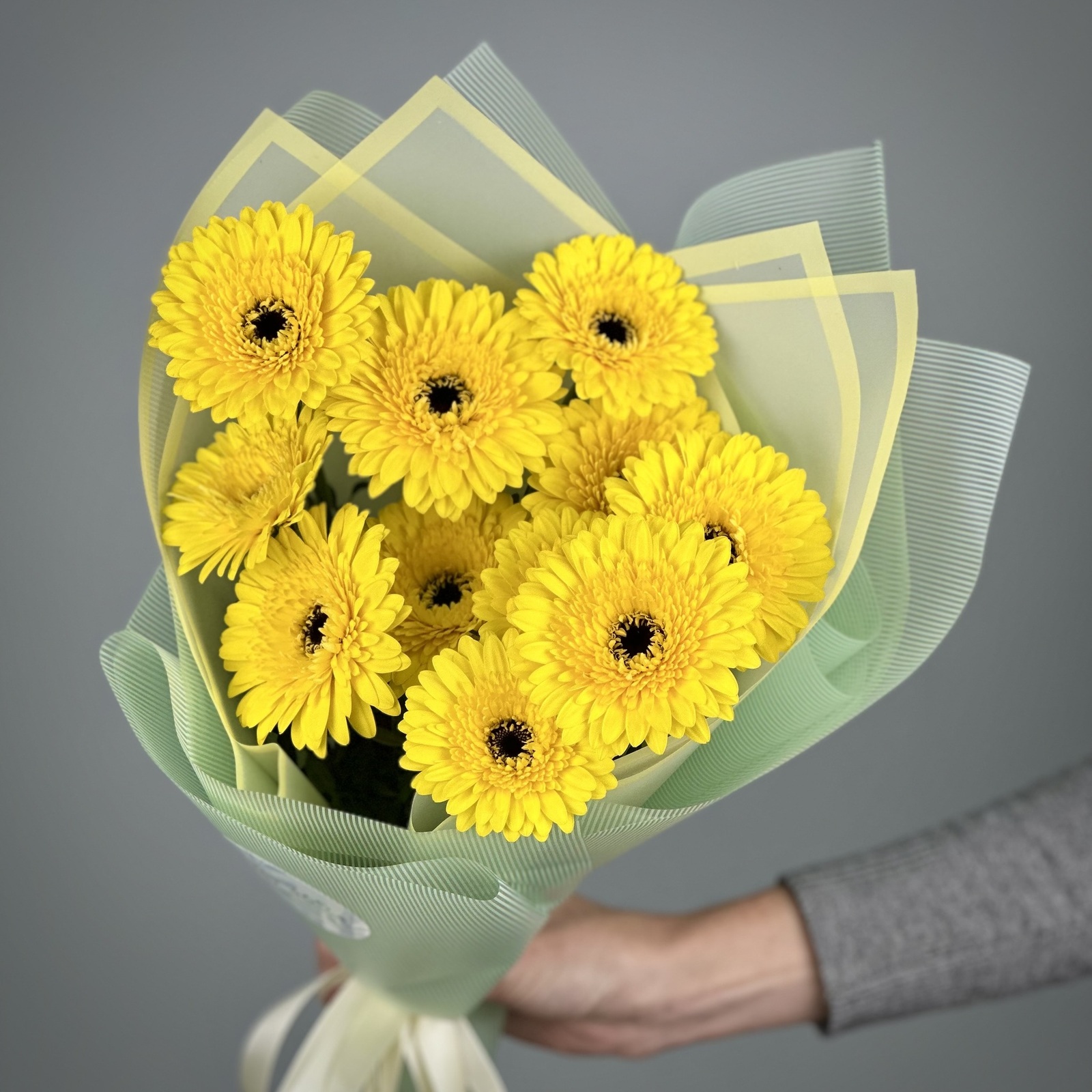 Букет из 11 желтых гербер