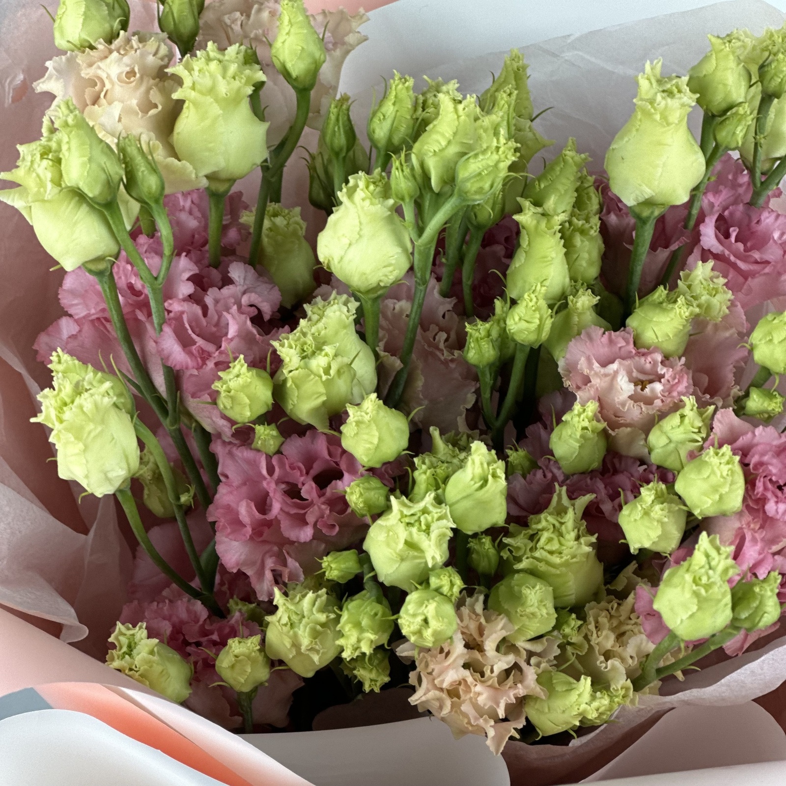 Букет из 5 розовых лизиантусов