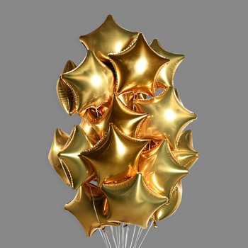 Шары фольгированные звезды золото (25 шт)