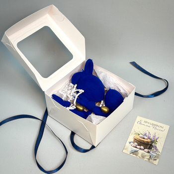 Набор свечей "Пасхальный зайчик" (фигурки кроликов,яйцо) Синий