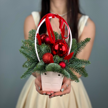 Новогодняя мини-композиция Красное чудо