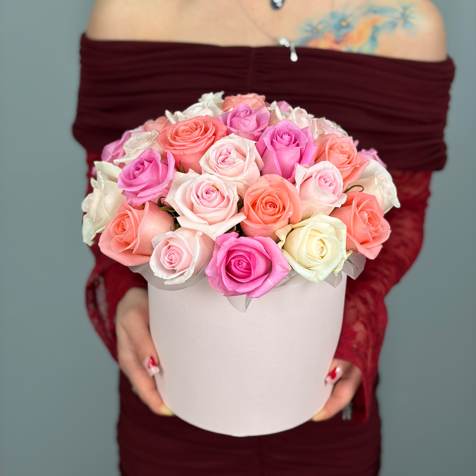 Цветы в коробке Безусловная любовь