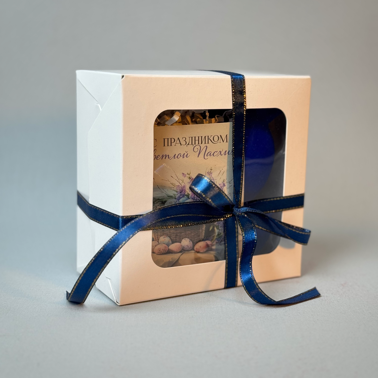 Набор свечей "Пасхальный зайчик" (фигурки кроликов,яйцо) Синий